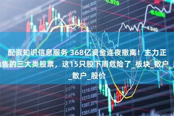 配资知识信息服务 368亿资金连夜撤离！主力正在抛售的三大类股票，这15只股下周危险了_板块_散户_股价